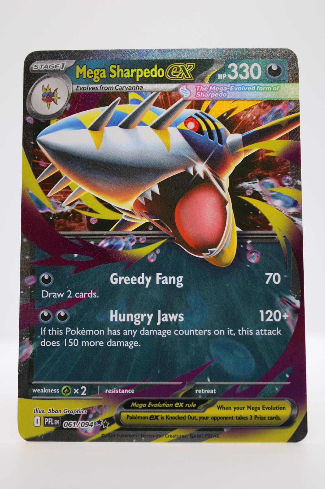 MEGA SHARPEDO EX 061/094 DOUBLE RARE PHANTASMAL FLAMES POKEMON NM