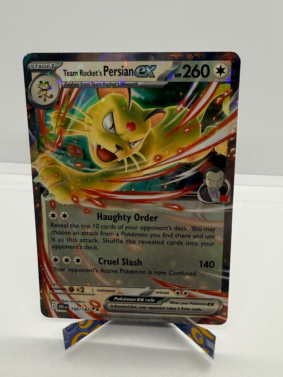 TEAM ROCKET'S PERSIAN EX 150/182 DOUBLE RARE DESTINED RIVALS POKEMON NM
