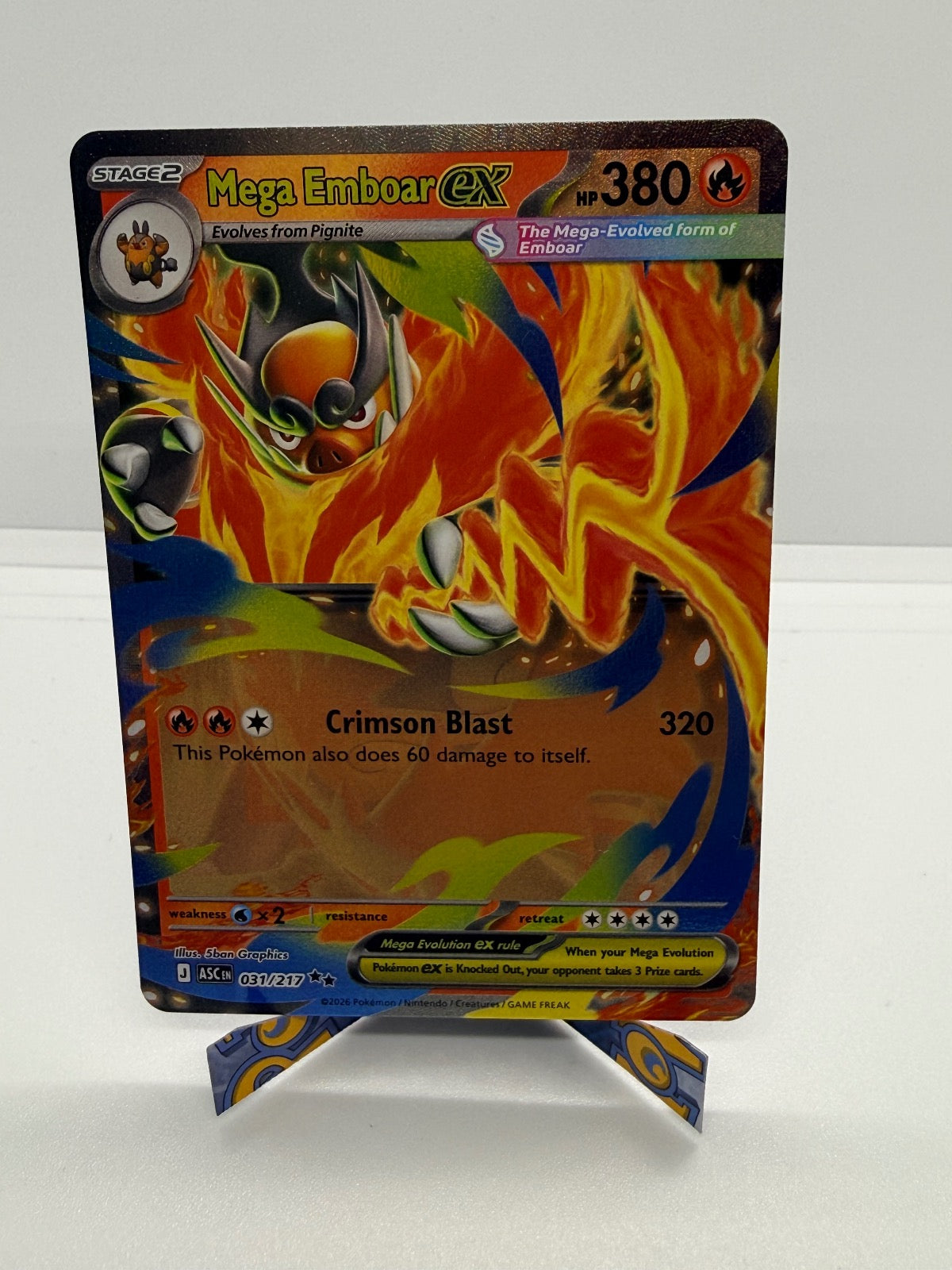 MEGA EMBOAR EX 031/217 DOUBLE RARE ASCENDED HEROES POKEMON NM