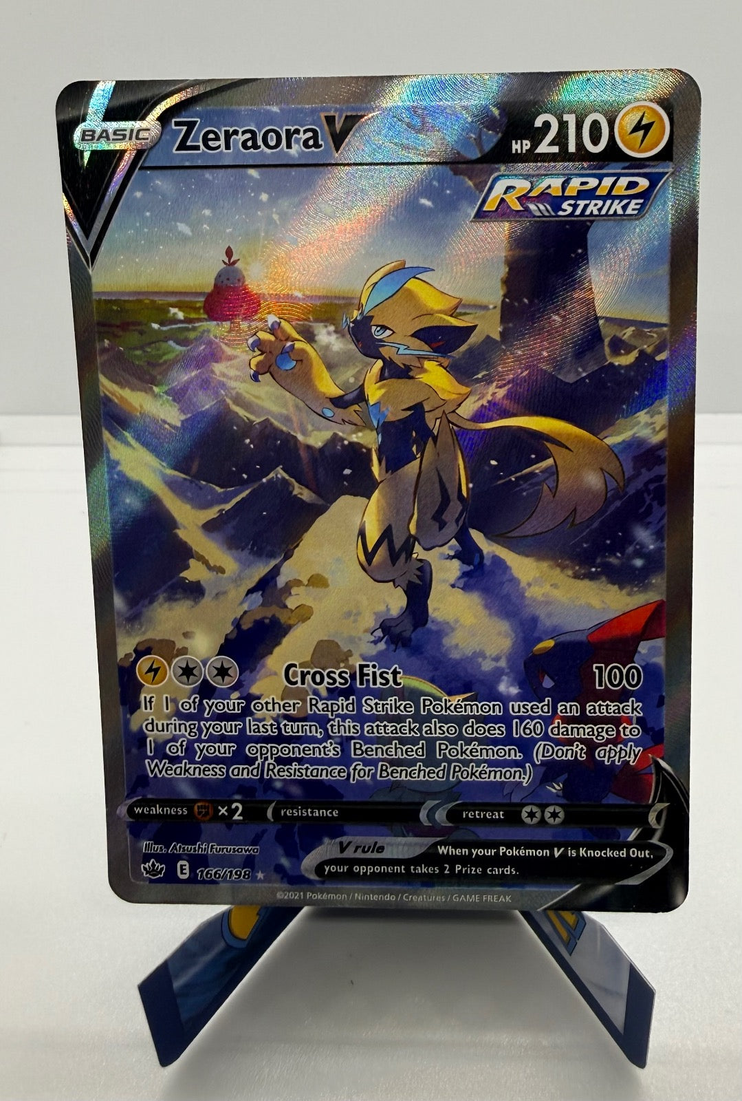 ZERAORA V 166/198 ULTRA RARE CHILLING REIGN POKEMON NM