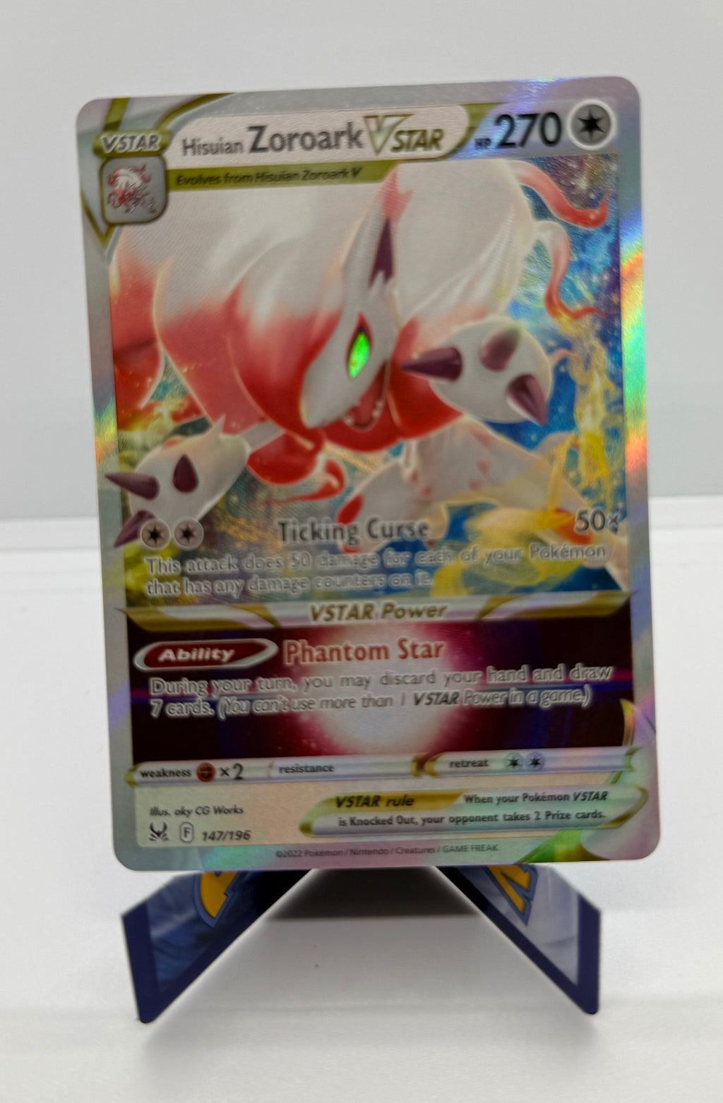 HISUIAN ZOROARK VSTAR 147/196 HOLO VSTAR RARE LOST ORIGIN POKEMON NM