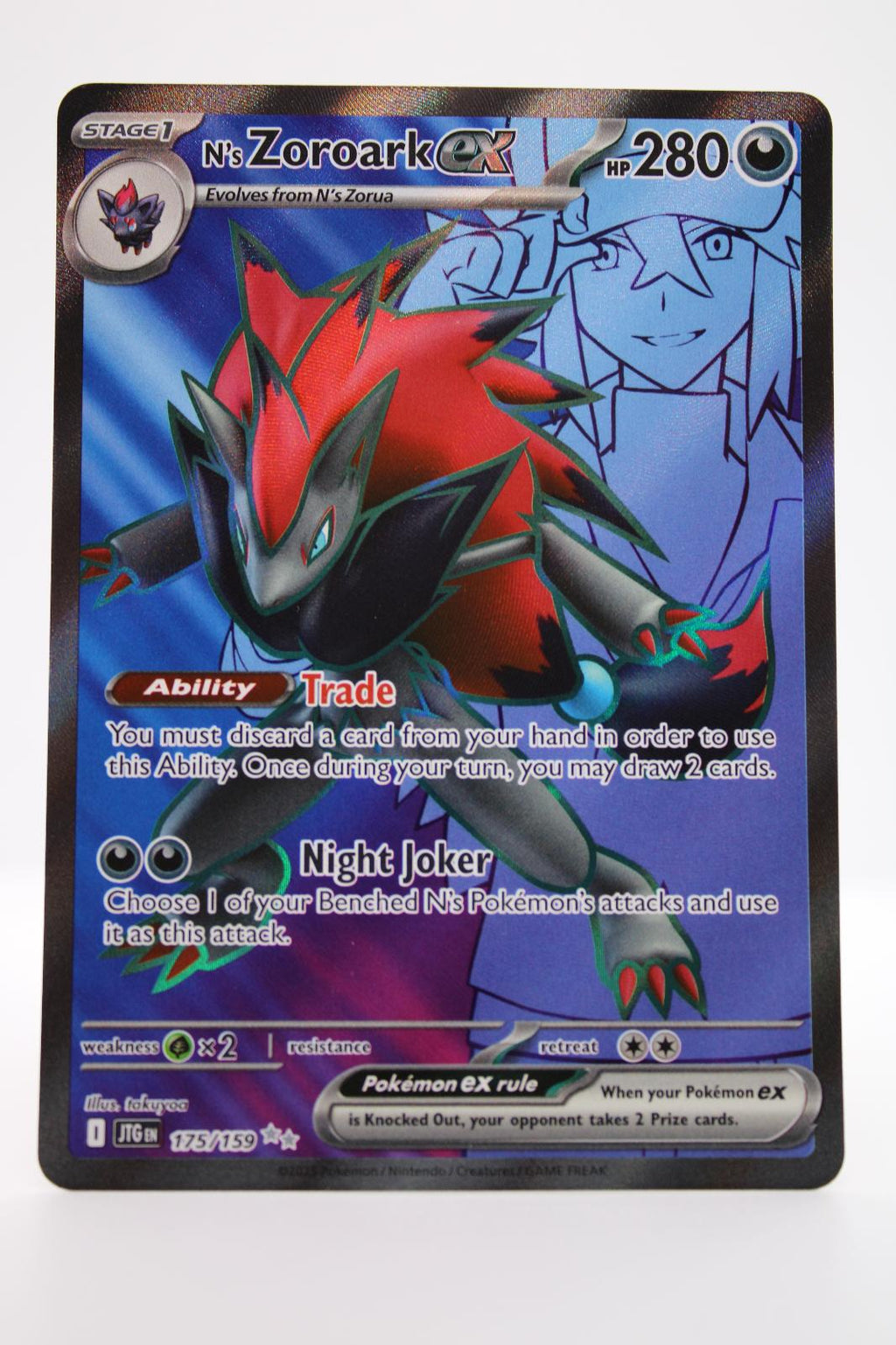 N'S ZOROARK EX 175/159 ULTRA RARE JOURNEY TOGETHER POKEMON NM
