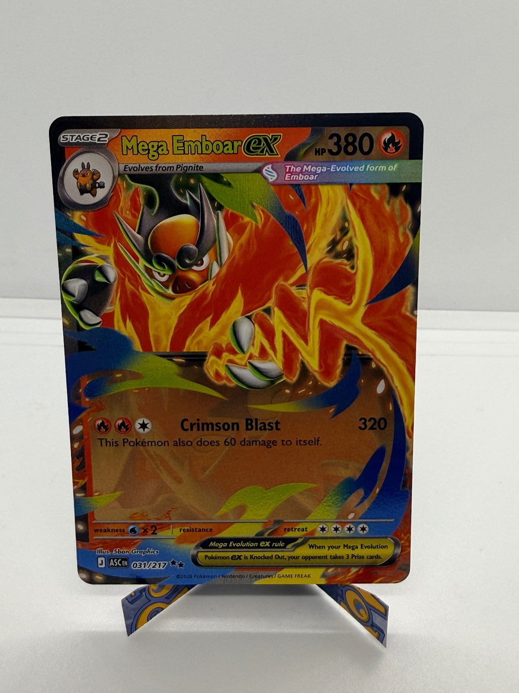 MEGA EMBOAR EX 031/217 DOUBLE RARE ASCENDED HEROES POKEMON NM