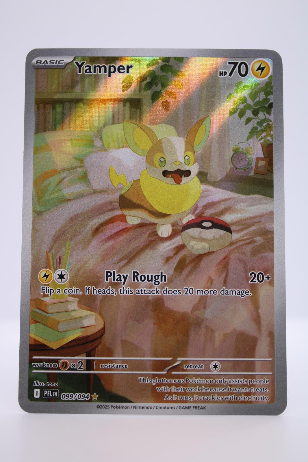 YAMPER 099/094 ILLUSTRATION RARE PHANTASMAL FLAMES POKEMON NM