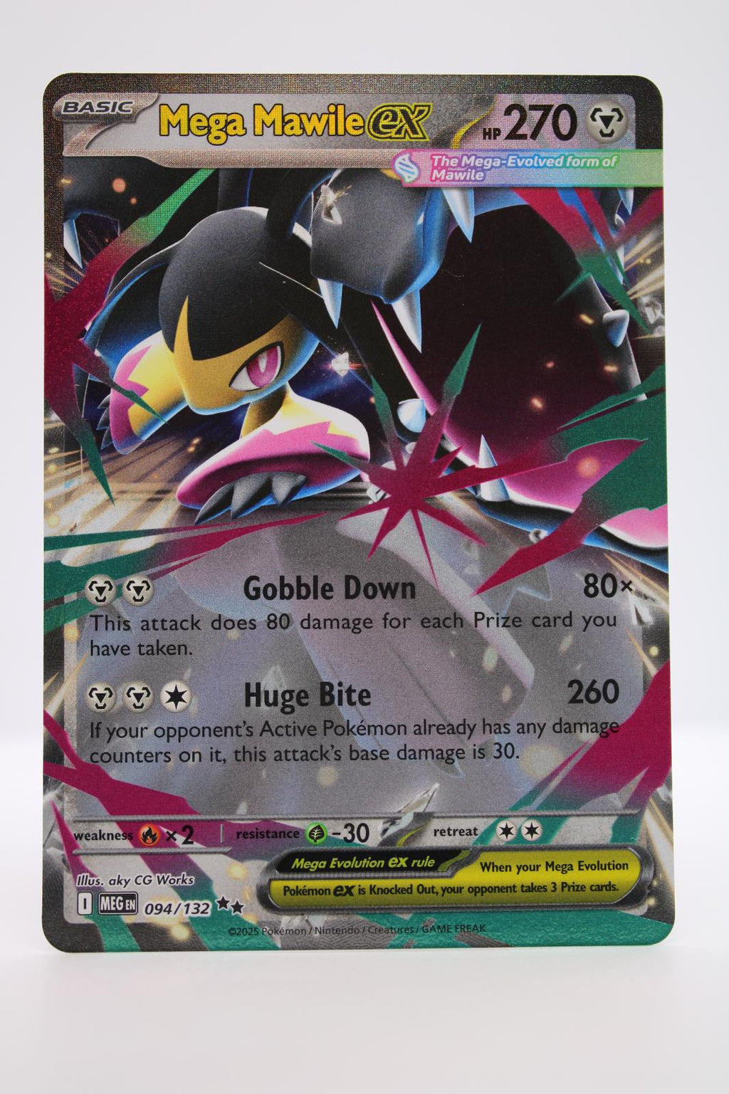 MEGA MAWILE EX 094/132 DOUBLE RARE MEGA EVOLUTION POKEMON NM