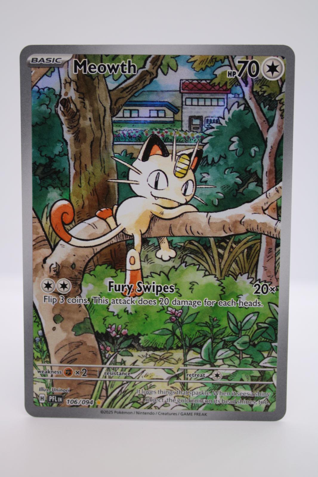 MEOWTH 106/094 ILLUSTRATION RARE PHANTASMAL FLAMES POKEMON NM