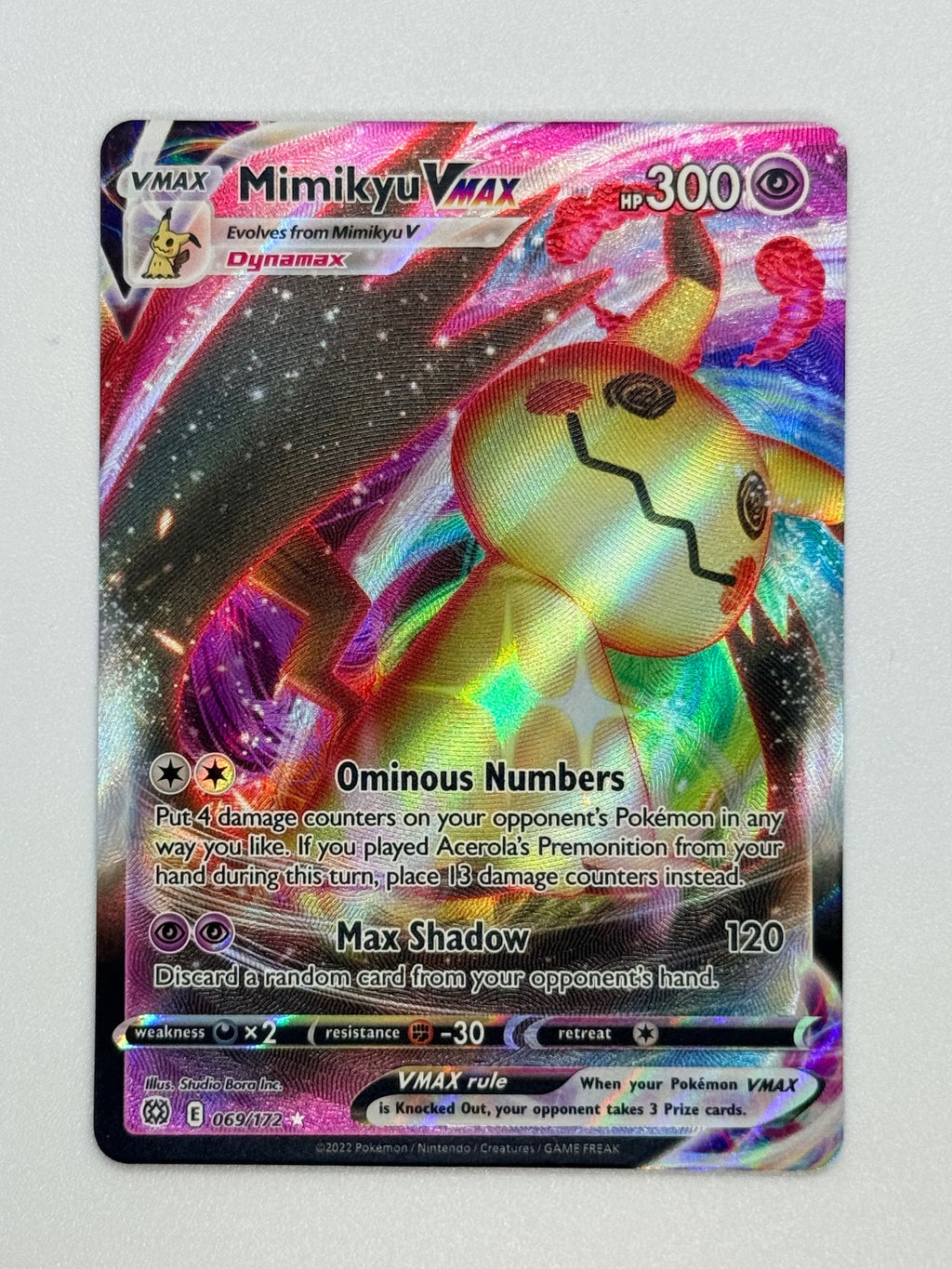 MIMIKYU VMAX 069/172 HOLO VMAX RARE BRILLIANT STARS POKEMON NM