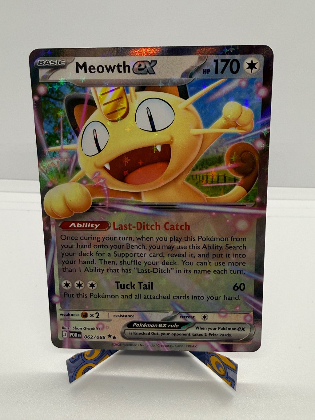MEOWTH EX 062/088 DOUBLE RARE PERFECT ORDER POKEMON NM