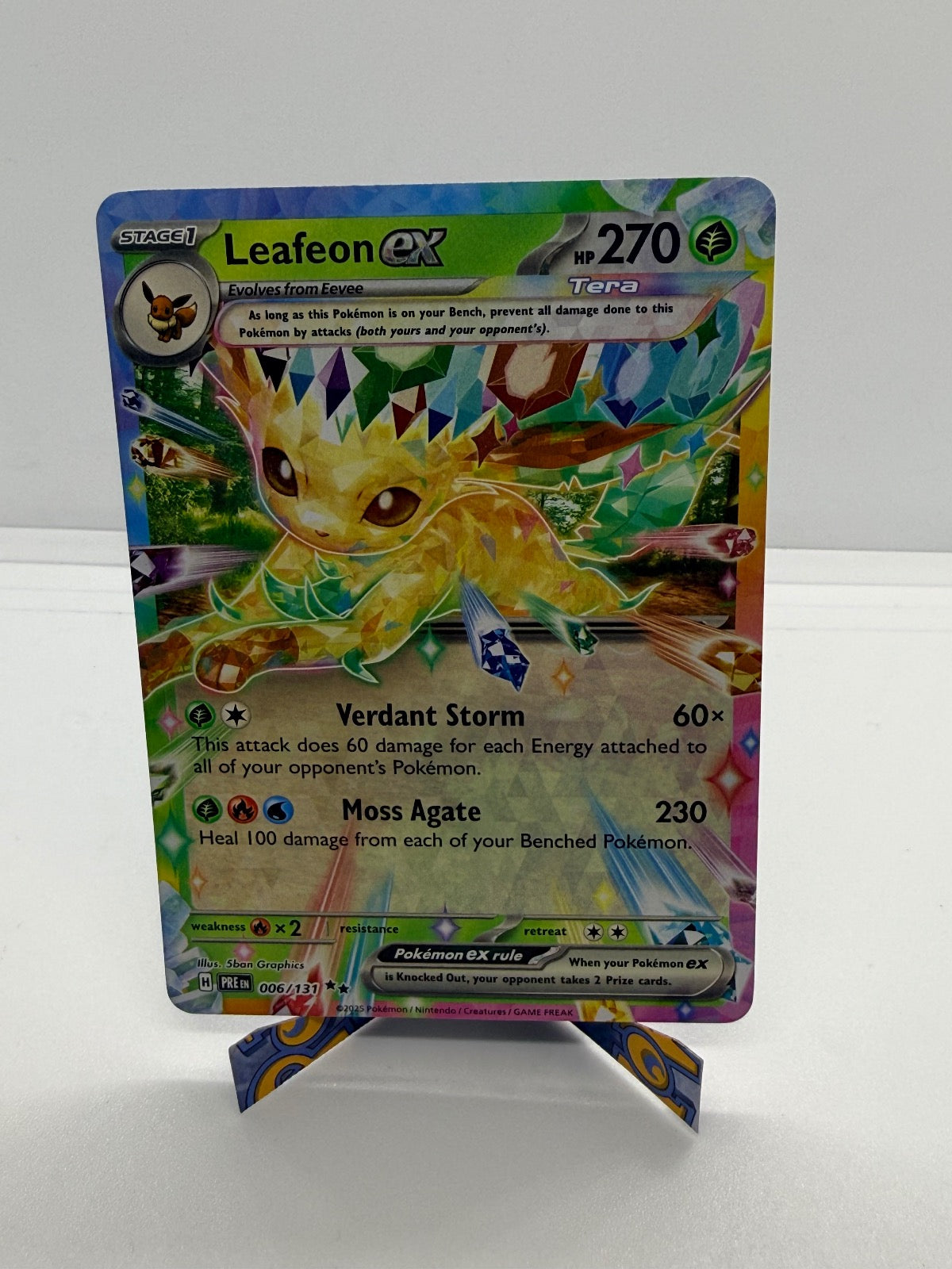 LEAFEON EX 006/131 HOLO DOUBLE RARE PRISMATIC EVOLUTIONS POKEMON NM