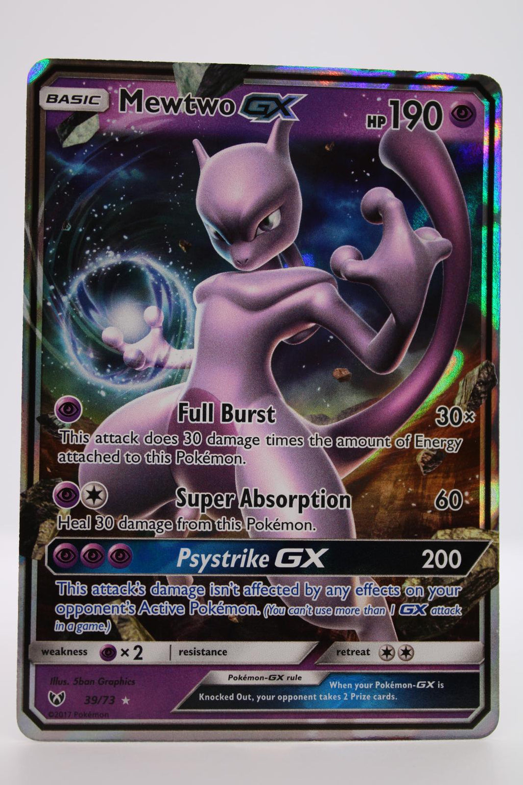 MEWTWO GX 39/73 HOLO GX RARE SHINING LEGENDS POKEMON NM