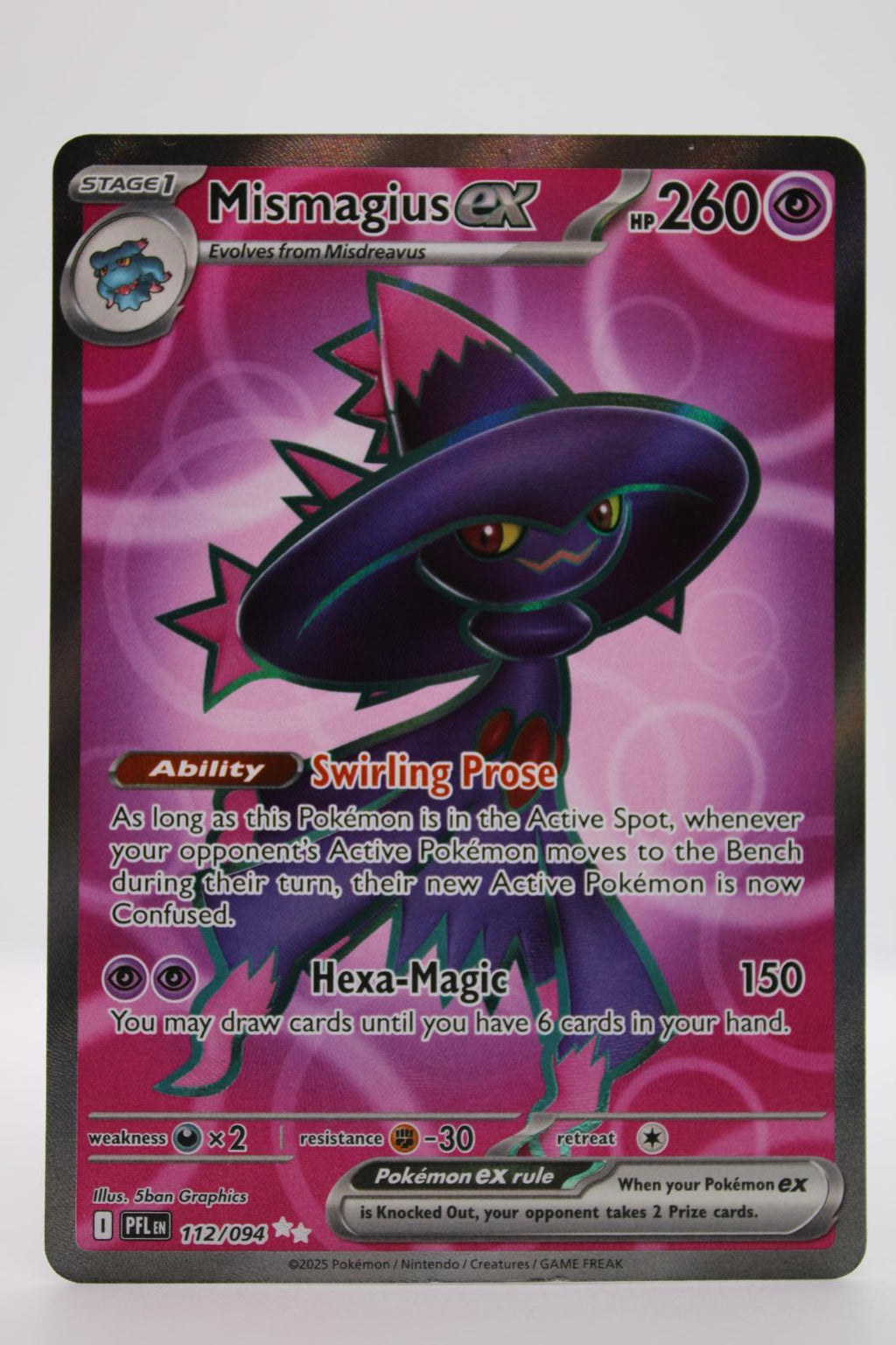 MISMAGIUS EX 112/094 ULTRA RARE PHANTASMAL FLAMES POKEMON NM