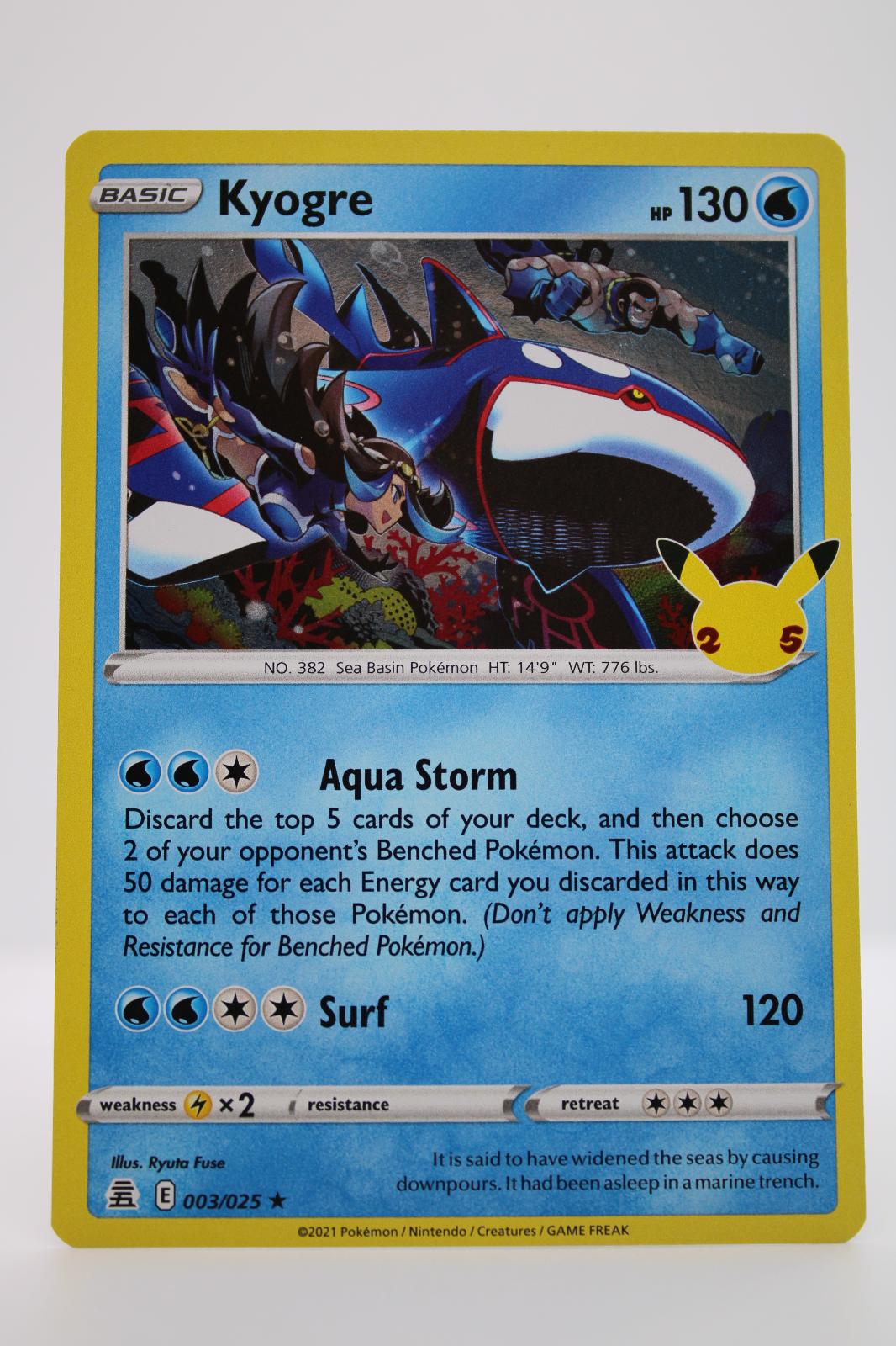 KYOGRE 003/025 RARE CELEBRATIONS POKEMON NM