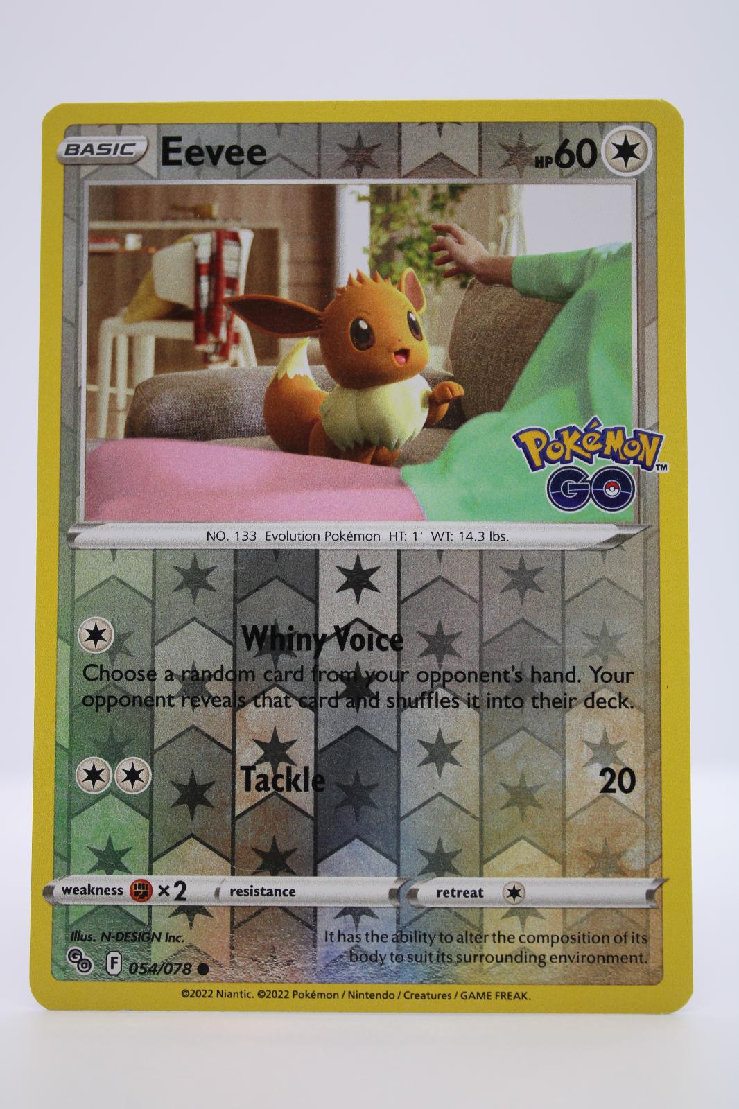 EEVEE 054/078 COMMON POKEMON GO POKEMON REVERSE HOLO NM