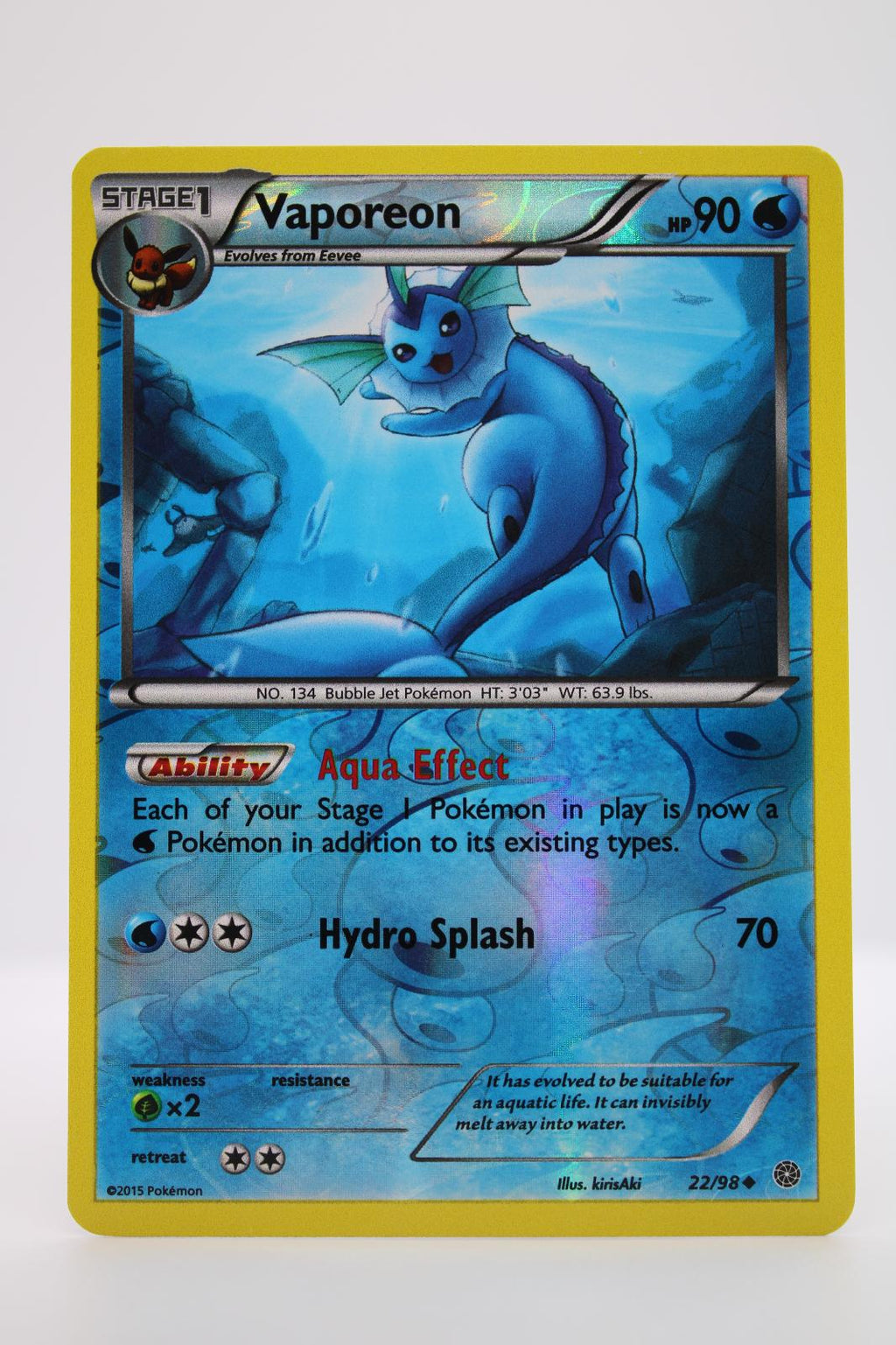 VAPOREON 22/98 UNCOMMON ANCIENT ORIGINS POKEMON REVERSE HOLO NM