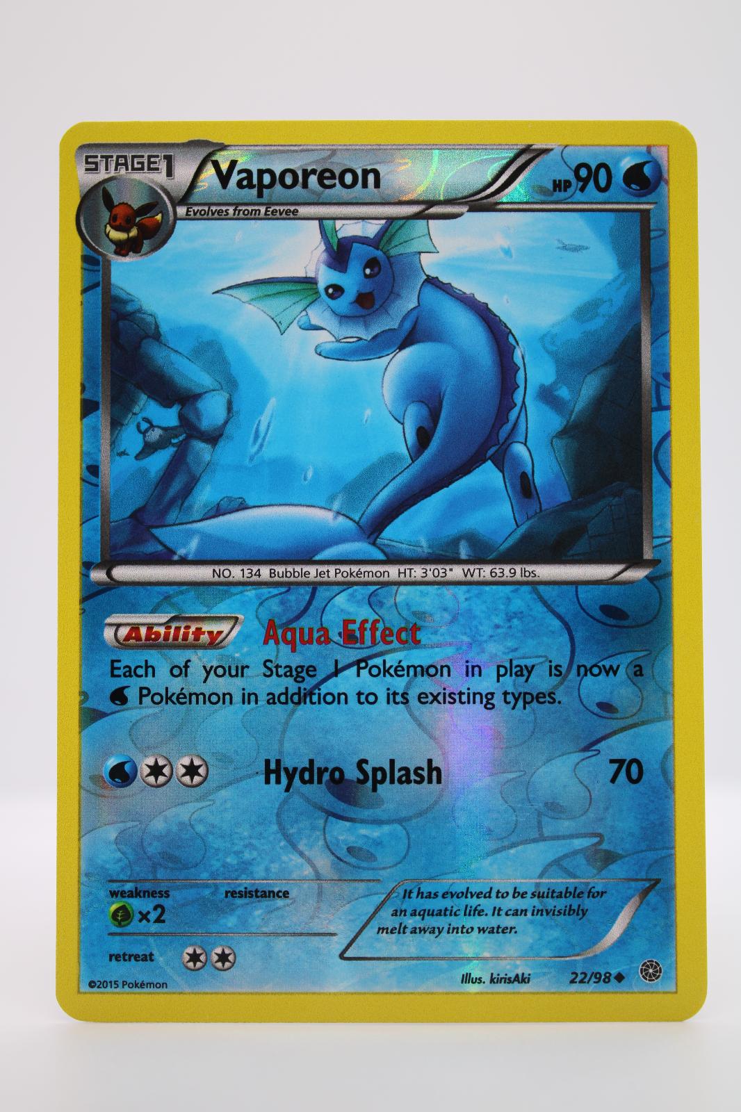 VAPOREON 22/98 UNCOMMON ANCIENT ORIGINS POKEMON REVERSE HOLO NM