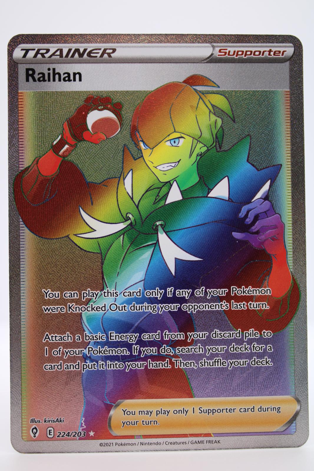 RAIHAN 224/203 RAINBOW RARE EVOLVING SKIES POKEMON NM
