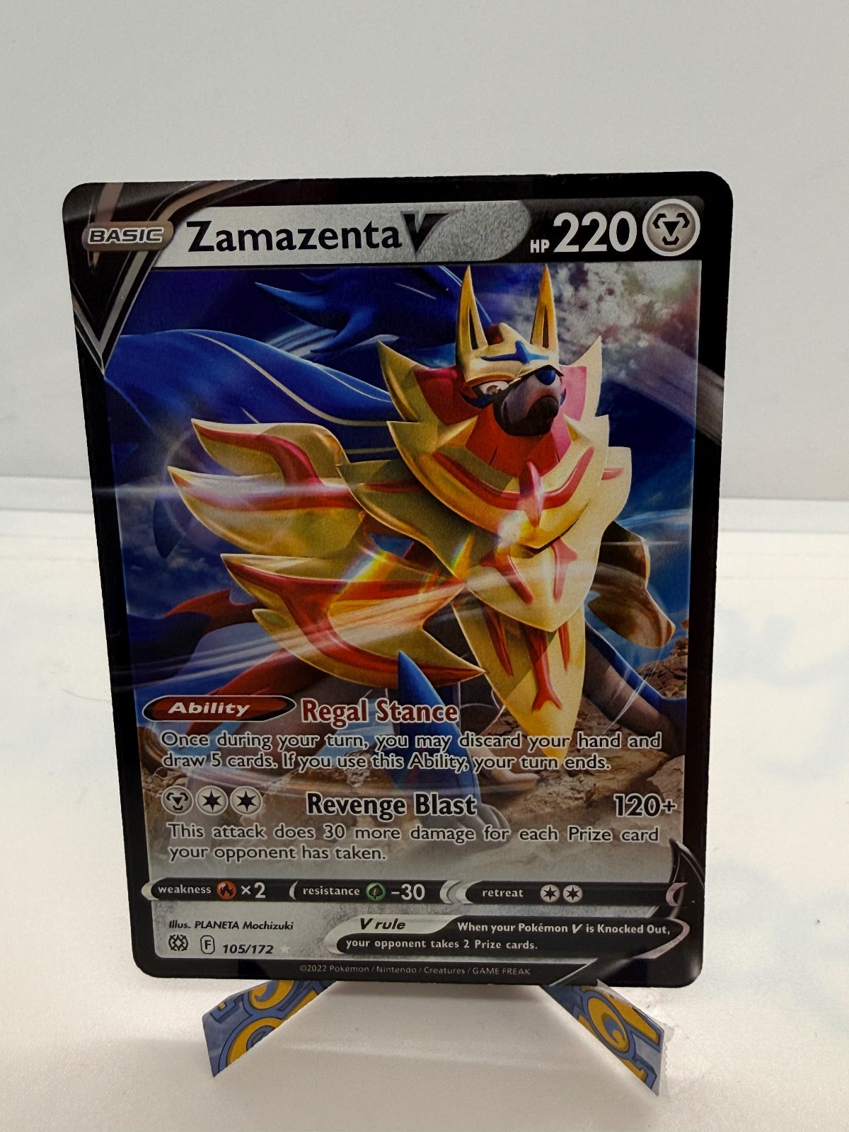 ZAMAZENTA V 105/172 HOLO V RARE BRILLIANT STARS POKEMON NM