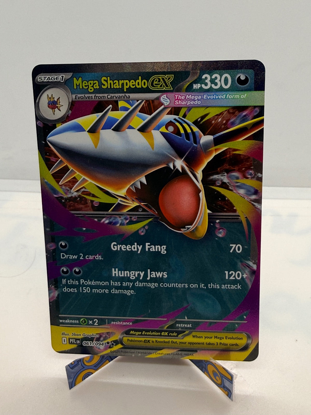 MEGA SHARPEDO EX 061/094 DOUBLE RARE PHANTASMAL FLAMES POKEMON NM