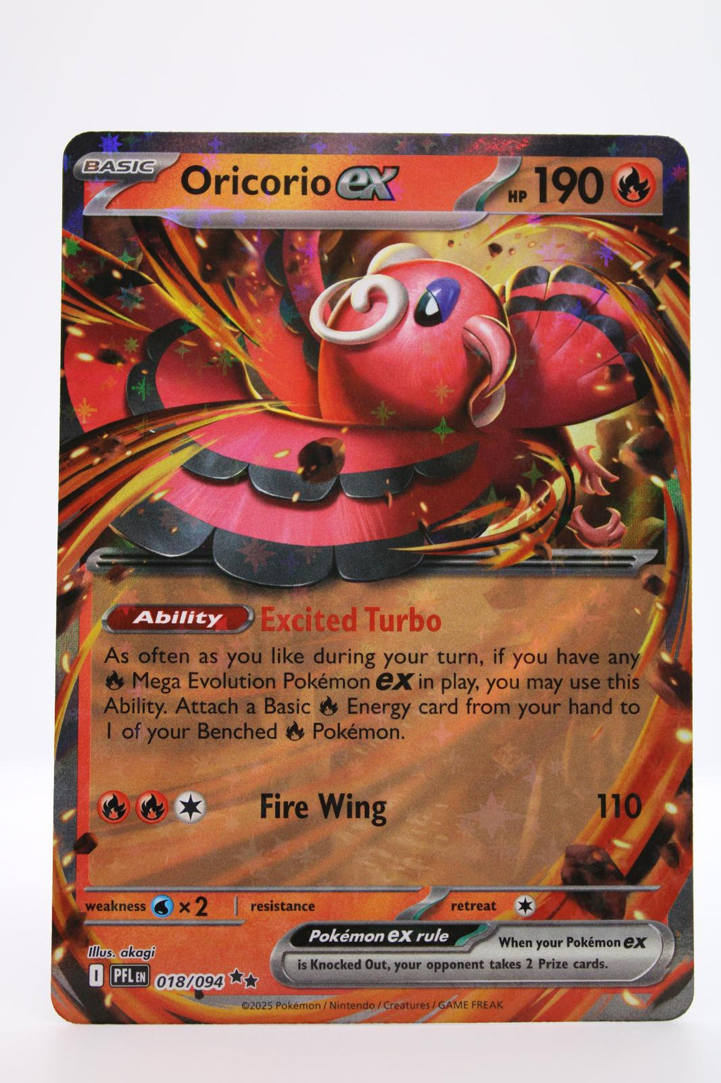 ORICORIO EX 018/094 DOUBLE RARE PHANTASMAL FLAMES POKEMON NM