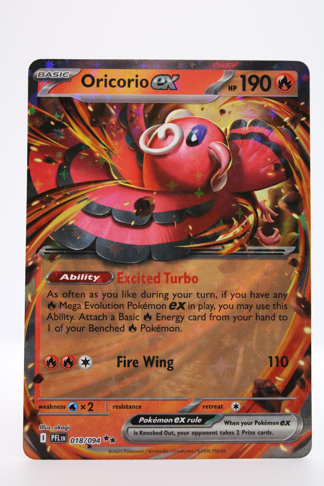 ORICORIO EX 018/094 DOUBLE RARE PHANTASMAL FLAMES POKEMON NM
