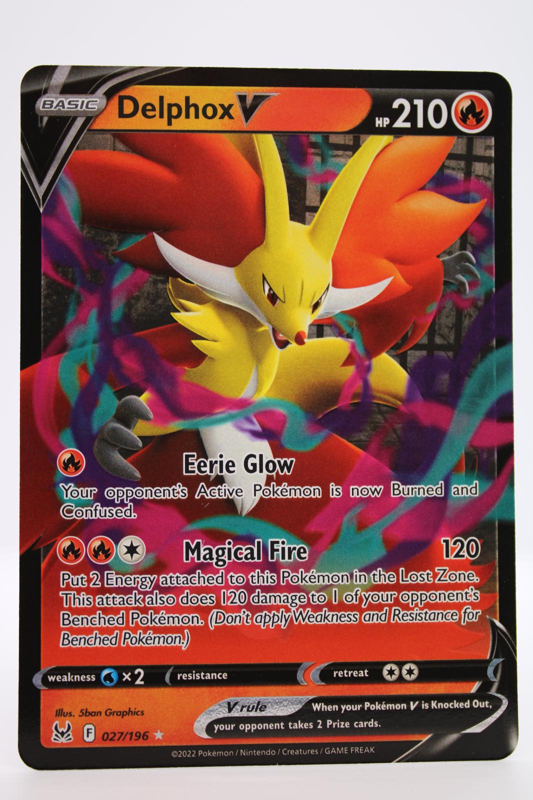 DELPHOX V 027/196 HOLO V RARE LOST ORIGIN POKEMON NM