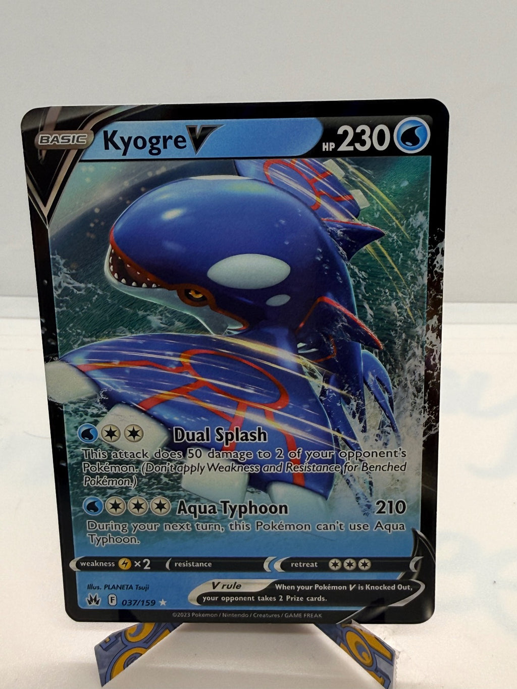 KYOGRE V 037/159 HOLO V RARE CROWN ZENITH POKEMON NM