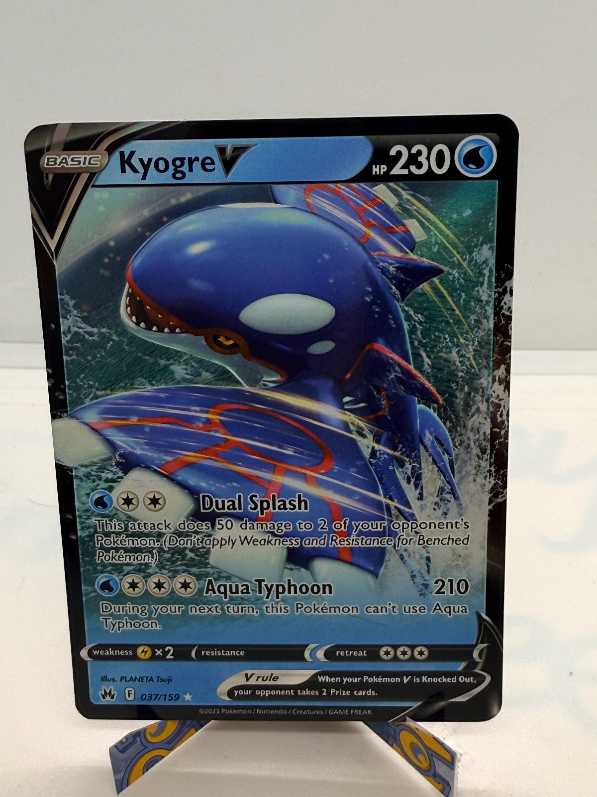 KYOGRE V 037/159 HOLO V RARE CROWN ZENITH POKEMON NM