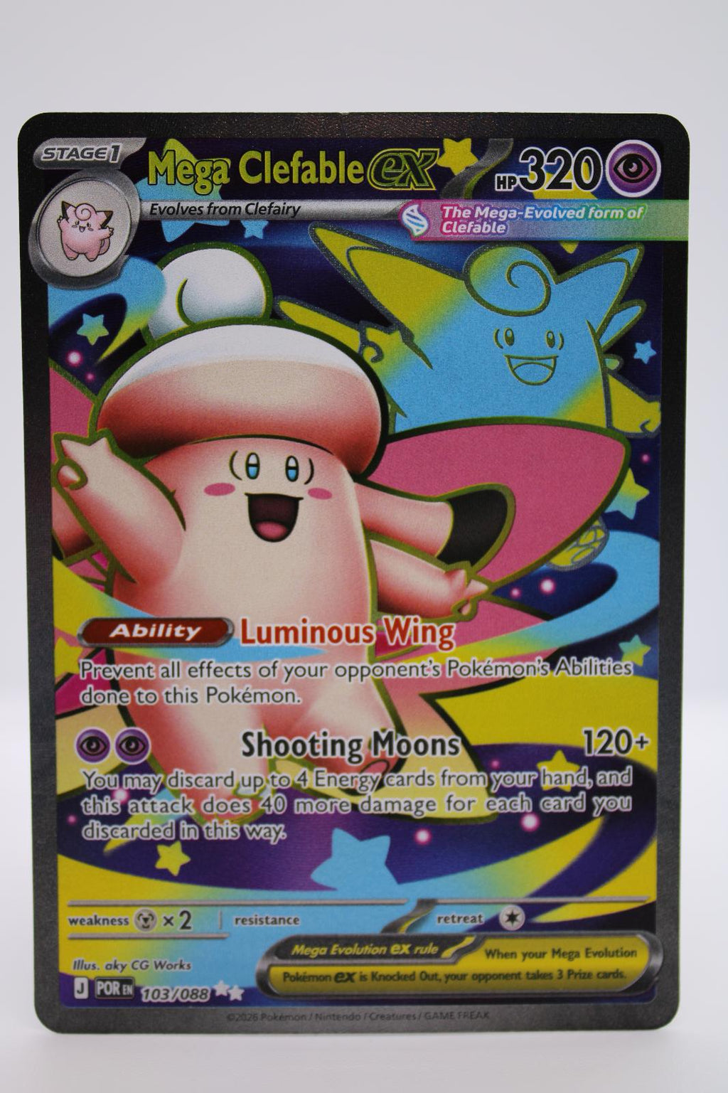 MEGA CLEFABLE EX 103/088 ULTRA RARE PERFECT ORDER POKEMON NM