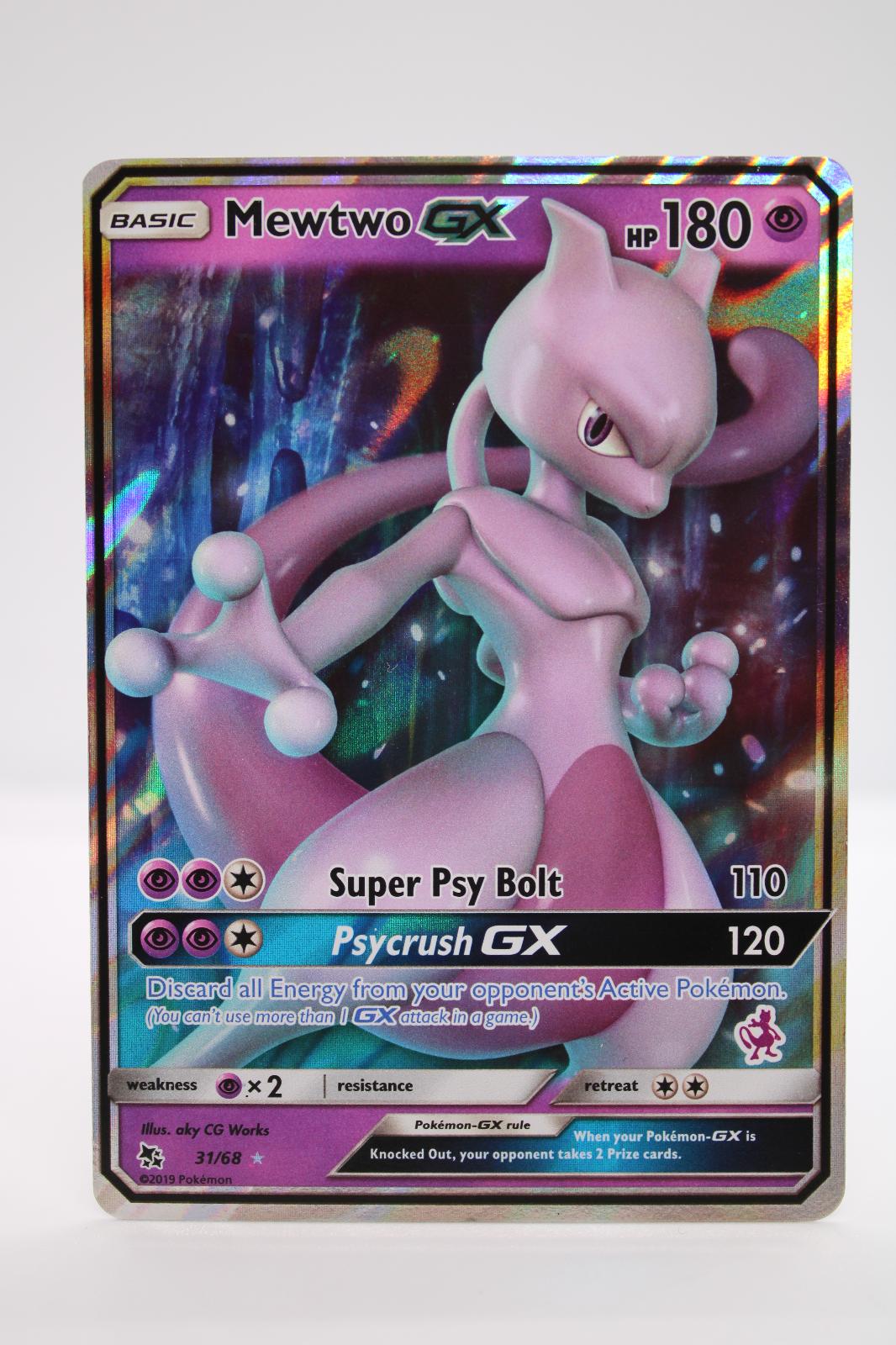 MEWTWO GX 31/68 HOLO GX RARE HIDDEN FATES POKEMON NM