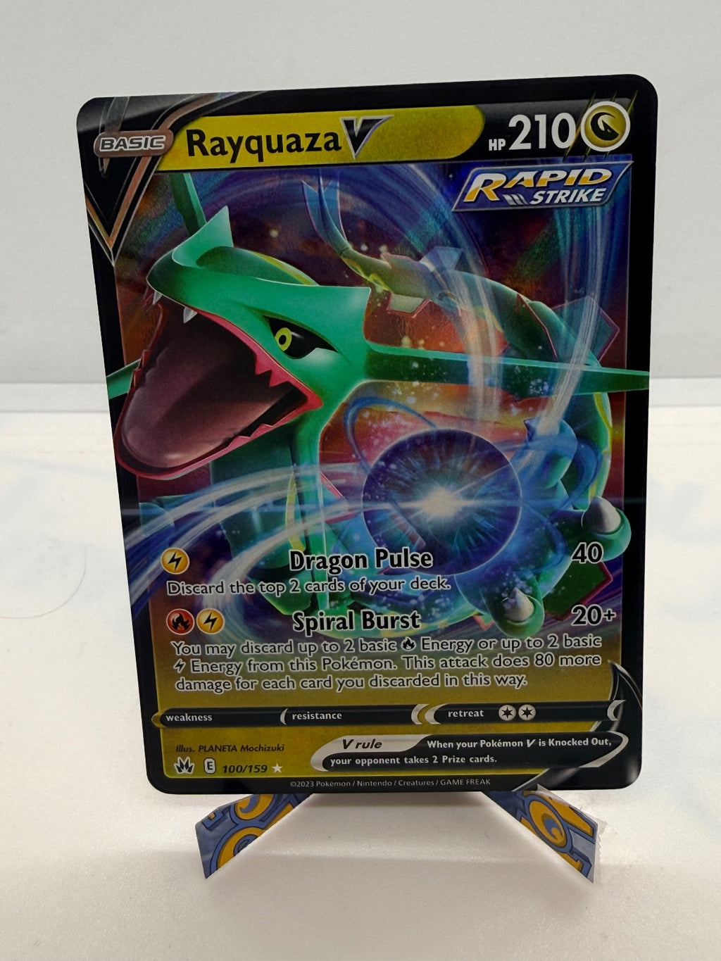 RAYQUAZA V 100/159 HOLO V RARE CROWN ZENITH POKEMON NM