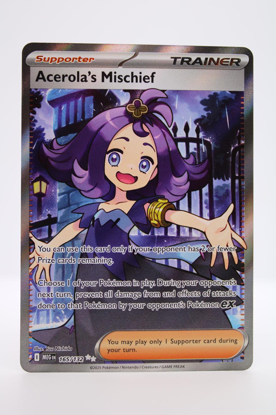 ACEROLA'S MISCHIEF 165/132 ULTRA RARE MEGA EVOLUTION POKEMON NM